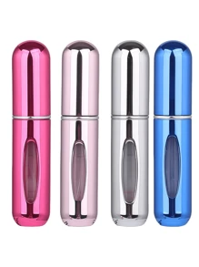 2 pièces Bouteille de parfum rose vif de 5 ml, bouteille de rangement de parfum, bouteille de vaporisateur rechargeable, bouteille de décantation de parfum, petite bouteille réutilisable