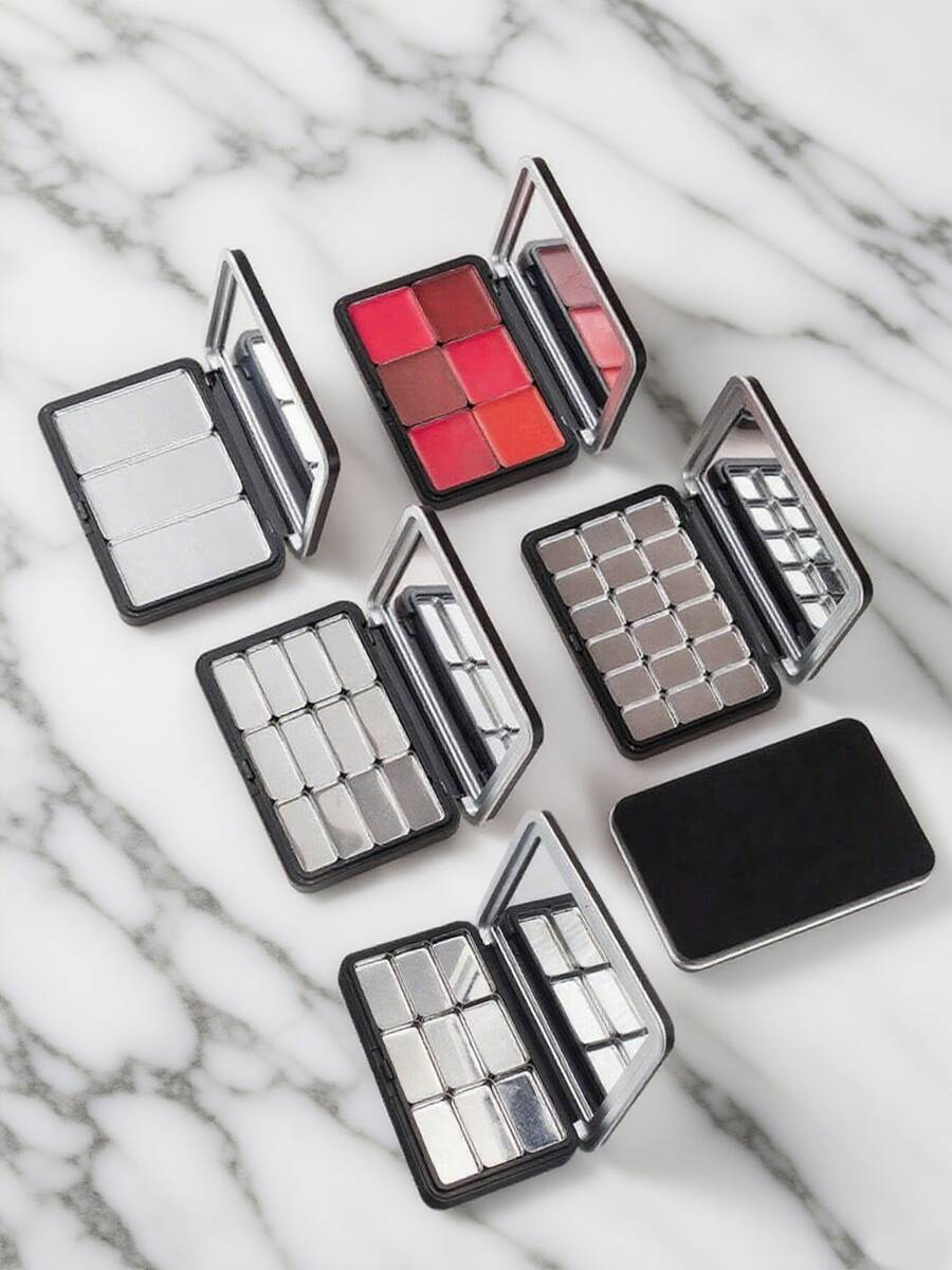 1 件带镜子的空磁性化妆盘 - DIY 眼影腮红口红指甲油补充收纳盒 - 可定制化妆品收纳盒、化妆、便宜、房间装饰、梳妆台、旅行、卧室、化妆配件 - 彩色 - 查看 1