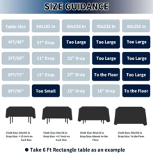 Blutexpure Table Cloth - Polyester Table Cloth For Rectangle Table,Tablecloth, Decorative Tablecloths For Parties, Dinings, Picnics, Washable & Ironable (Black, 1Pack 60''x102'') - 黑色 - 查看 5