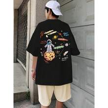 Camiseta Básica Masculina Algodão From Moon To the Mars - Preto - Visão 1