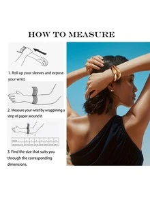 Yanxyad 女士粗金袖口手镯黄金个性手镯套装臂袖上臂朋克珠宝女士粗金手镯手镯厚袖口大号个性套装女士金手镯粗手镯 - 金色 - 查看 6