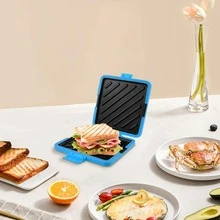 NetHong Sandwich Manufacturing Mold Microwave Toastie Maker Microwavable Sandwich Toasted Waffle Machine Snacks UK - Blue - View 2