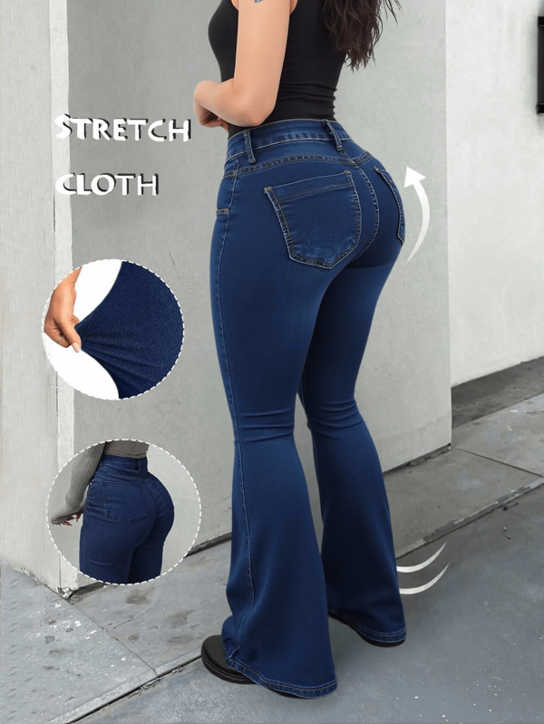 Jeans de cintura alta con pierna acampanada