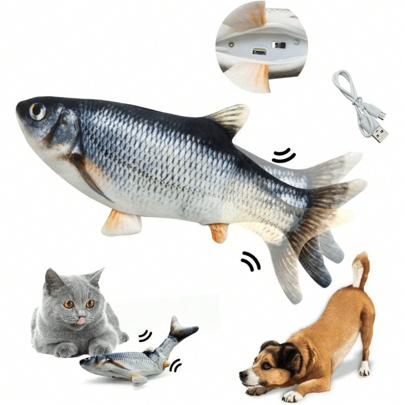 Brinquedo Peixe Elétrico Recarregável para Gato e Pets