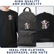 Parche de vaca bebiendo leche de 3.5 pulgadas, parche de hierro de vaca de color frío - Parche de hierro bordado/Parche cosido para mochila (que te brinda efectos visuales inesperados)