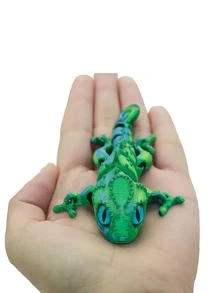 1 件可摆动变色龙雕像，3D 打印逼真蜥蜴模型，栩栩如生的眼睛，灵活的关节，创意收藏礼物，塑料材质 [眼睛颜色随机] - 彩色 - 查看 7