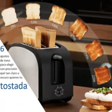 Tostadora Lagom Toster Extra Ancha De Acero Inoxidable Tostado Uniforme Rapido Facil De Limpiar Libre De Bpa Para Bagel Pan Desayuno Y Merienda - Plateado - Ver 3