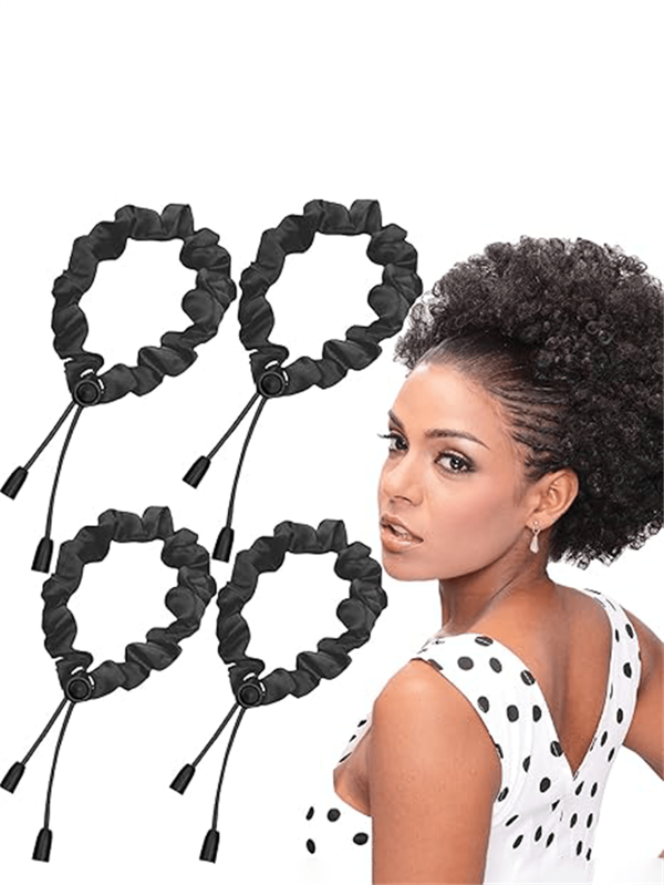2/4 Stück einstellbare Satin Stirnbänder, geeignet für Frauen & Mädchen, einstellbare Stirnbänder für dickes, lockiges, natürliches Haar, einfach zu verwendende afrikanische Bubble Pferdeschwanz Haarzubehör