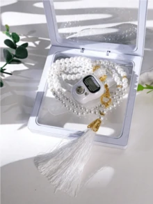 Suspension Box With Islamic Finger Counter And Prayer Beads, Portable Digital Prayer, 2 Pieces Gift