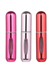 2 pièces Bouteille de parfum rose vif de 5 ml, bouteille de rangement de parfum, bouteille de vaporisateur rechargeable, bouteille de décantation de parfum, petite bouteille réutilisable