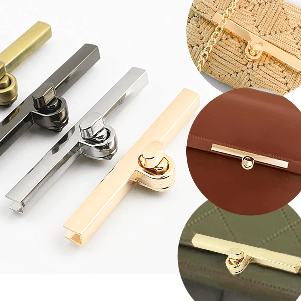 1/2/3 chiếc khóa kim loại cổ điển cho túi xách DIY, ví da thủ công, phụ kiện túi vàng thanh lịch, phụ kiện túi thủ công (bốn màu để lựa chọn)