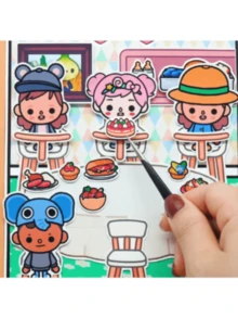 Toka 幼儿园 ABC 可爱角色扮演装扮安静书 DIY 工艺套件，需要手动切割和组装 - 彩色 - 查看 8