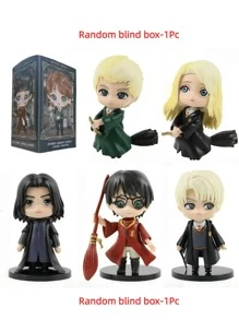 Harry Potter Conjunto de 8 bonecos de ação Harry Potter - Chibi, alunos de Hogwarts e diretor, bonecos colecionáveis - Inclui Harry, Hermione, Ron, Draco, Snape, Luna e Murta - Brinquedos em miniatura do mundo mágico, presentes para fãs e colecionadores
