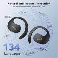 Miniso X15 Pro AI Wireless Earbuds - Smart Translation, Noise Cancellation, Ultra-Long Battery Life, 300mAh Battery, Real-Time Language Translation, Powerful Sound Effects, Suitable For Sports And Travel - Black X15Pro AI - View 3