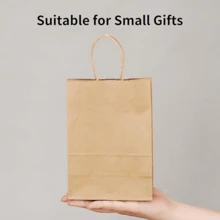 100Pcs Gift Bags 8.3x4.3x10.6 Kraft Brown Paper Gift Bags With Handles Bulk For Wedding, Party Favor, Grocery, Shopping, Retail, Merchandise Medium Paper Sacks - Lạc đà nhỏ - Xem 4