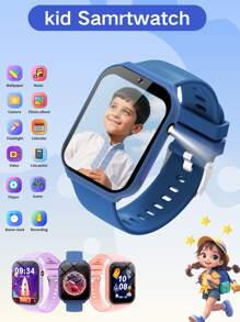 ERUN 2025年新款儿童智能手表，儿童游戏手表，18款趣味游戏，1.83英寸触摸屏，超低功耗芯片，计步器，拍照，手电筒，闹钟提醒，相机，相册，日历，计步，倒计时，计算器，秒表，手电筒灯， - 彩色 - 查看 2