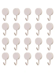5pcs/10pcs Self-Adhesive Wall Hooks, Key Hooks, Clothes Hangers, Towel Hooks - Simple Design For Bathroom, Bedroom Entrance, Home Decor, Practical Hooks - Easy To Stick And Use (Random Colors)