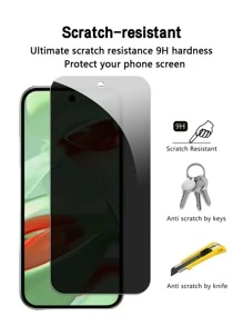 5 件适用于谷歌/手机的隐私钢化玻璃屏幕保护膜，全覆盖，易于安装，防偷窥，无气泡，防刮擦和防碎，适合生日/家人/朋友/男朋友/女朋友屏幕保护必需品，适用于日常防护、办公室、家庭隐私屏幕保护膜手机屏幕保护膜手机配件防水防震防摔防摔防刮擦防指纹 - 黑色 - 查看 7