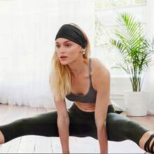 3 Pcs Black Non Slip Sports Elastic Hair Bands For Women & Men, Solid Color Running & Yoga Hair Accessories