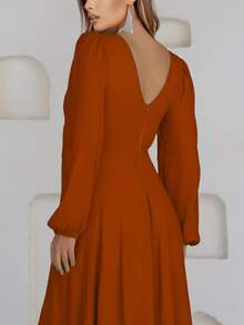 Scarlet NM Nana Marie Terracotta Long Dress Women's Terracotta Dress - 紅陶 - 查看 4