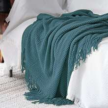 Chăn sofa bong bóng, chăn lông cừu phong cách Ins, chăn ngủ trưa văn phòng, chăn phủ điều hòa, thích hợp làm chăn ga gối đệm, trang trí - Màu xanh lam - Xem 4