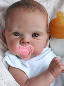 Realistic 18 Inch Reborn Baby Doll, 43 Cm Full Body Soft Silicone Vinyl Bathable Girl Doll Tactile 3D Painted Body And Visible Veins Flexible Limbs Hand-Painted Hair - Collectible Art Doll Christmas Gift/Birthday Gift/Thanksgiving Gift