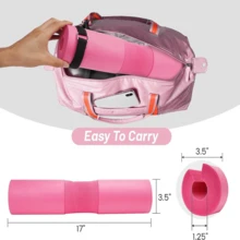 1 pieza Almohadilla de espuma gruesa para barra - Almohadilla para barra para sentadillas, elevaciones de cadera y zancadas - Almohadilla de apoyo de espuma para barra de sentadillas y hombros para mayor comodidad, perfecta para entrenamiento en el gimnasio, levantamiento de pesas - Negro, Rosa