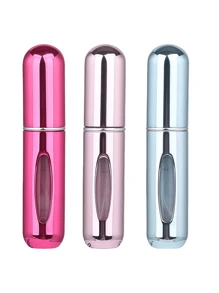 2 pièces Bouteille de parfum rose vif de 5 ml, bouteille de rangement de parfum, bouteille de vaporisateur rechargeable, bouteille de décantation de parfum, petite bouteille réutilisable