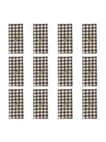 2/6/12 piezas Servilletas de poliéster a cuadros modernos de Halloween y Navidad, adecuadas para restaurante, cocina, cafetería, fiesta festiva, decoración de mesa de comedor, decoración del hogar diaria