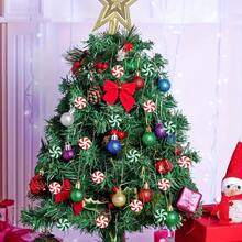 10 pièces/paquet Nouveau moulin à vent bicolore avec trou Faux décoration de bonbons à suspendre Décorations d'arbre de Noël DIY