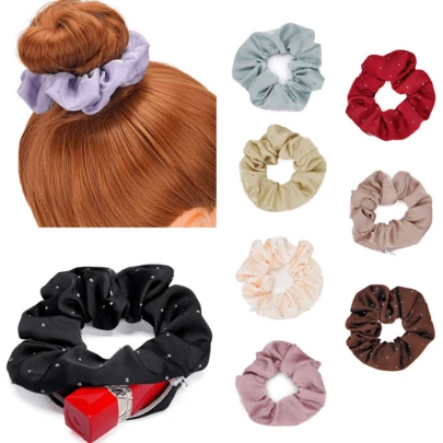 1pc Hidden Storage Hair Scrunchie, Secret Storage Bag, Travel Disguise Safety Container