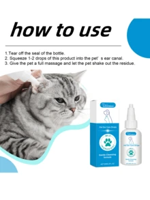 YEGBONG 1pc 60ml Pet Ear Care Drops, Suitable For Cleaning, Deodorizing, And Caring For Dog And Cat Ears - Multicolor - View 3