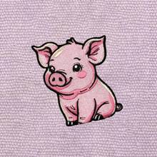 Parche de cerdo bebé lindo para planchar - Aplique bordado de animales felices y divertidos Parches de cerdo para planchar o coser en agujeros, ropa, jeans, sombreros, mochilas, prendas. También es una buena opción para regalar (te brindará efectos visuales inesperados)
