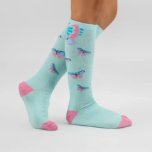 Children's Socks Kit Girl 3/4 Cotton Long Shaft Galochita Colorful Striped Women's Fashion Thick - 5 什錦 - 查看 2