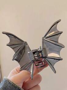 Pinza para el cabello con diseño de murciélago de Halloween - Pasador de cabello gótico y adorable para mujeres, pinza de metal tipo caimán para coleta, moño y recogidos, accesorios para el cabello de fiesta y festivales, accesorios de otoño, pasadores de cabello con diseño animal, accesorios de invierno