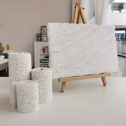 1pc DIY Plaster Gauze Bandage, White Basic Version. Easy To Cut | Softens When Wet, Quick Shaping | Suitable For Mask Making/Small Sculptures/Handicraft Decor/Landscape Texture Painting/Art Installations | Beginner-Friendly, No Professional Tools Needed | Great For Parent-Child DIY/Craft Classes | Breathable & Flexible, Conforms To Curved Surfaces Without Wrinkling | Even Coloring, Presents Natural 3D Texture | Essential For Artists/Art Students
