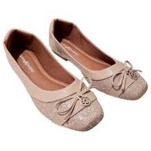 Women's Napa Pumps With Shiny Detail, Square Toe And Comfort Back - 裸體 - 查看 2