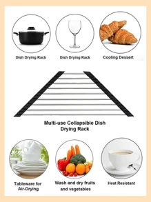 Triangle Roll-Up Dish Drying Rack For Sink Corner SmallFoldable Stainless Steel Over The Sink Multipurpose KitchenDrainer Caddy Organizer Storage