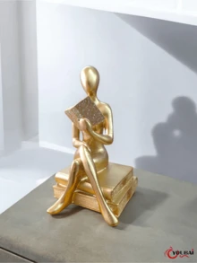 Enfeite de resina boneco abstrato - Dourado(Tipo B) - Visão 2