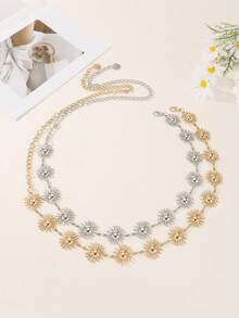 1 pieza Cinturón de cintura metálico de estilo gótico para mujer, multicolor brillante y mini, ajustable, adecuado como regalo de fiesta de Halloween o regalo de Navidad para la novia