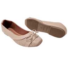 Women's Napa Pumps With Shiny Detail, Square Toe And Comfort Back - 裸體 - 查看 4
