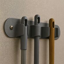 Wall Mount For Broom, Squeegee And Dustpan, Sturdy And Practical, Comes With A Wall Plug And Screw - 3 Colors - Light Grey - View 3