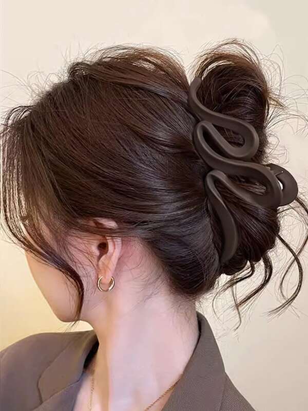 5 قطع/1 قطعة من مشابك الشعر الأنيقة والفاخرة للسيدات بأحجام كبيرة، 5 أنماط للاختيار من بينها، بلون البن مع إحساس قوي بالأناقة، مشبك قبضة بطول 13 سم مناسب للشعر السميك وتسريحات الكعكة، أنيق ومثالي للارتداء اليومي