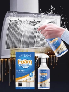 1 pieza Juego de limpiador de espuma desengrasante de cocina de 120ml, apto para estufa, fregadero, pared, horno y otras superficies grasosas, agente de limpieza desengrasante de uso intensivo