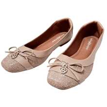 Women's Napa Pumps With Shiny Detail, Square Toe And Comfort Back - 裸體 - 查看 3