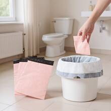10/20pcs Pink Sanitary Pad Disposal Bags, Women Hygiene Trash Bags, Travel Storage Bags For Tampons And Sanitary Napkins, Odor Blocking, Cosmetic Bags, Travel Holiday Portable Pouches, Large Capacity For Lipstick, Brushes, Skincare, Phones, Coins, Small Items, Multipurpose Bags For Home, Gifts, Holidays And Festivals Like Halloween, Christmas, New Year - Multicolor - View 2