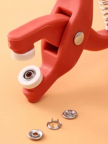 50件/套不锈钢按扣套装，配塑料钳或透明收纳盒，现代手动冲孔钳家用工具，工业级耐用按扣，适用于缝纫、工艺品、服装、帽子、包袋 - 塑料材质 - DIY爱好者和工匠的理想礼物 - 非常适合缝纫项目 - 紅色 - 查看 9