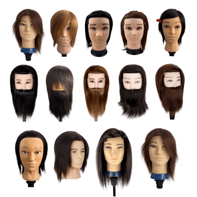 100% Real Hair Men Mannequin Heads With For Hair Training Styling Solon Hairdresser Dummy Doll Heads For Practice Hairstyles