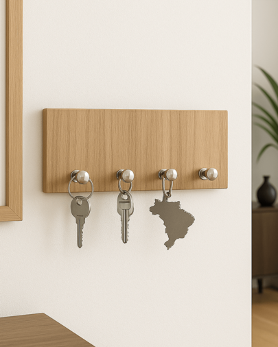 Porta-Chaves Sofisticado MDF - Louro Freijó