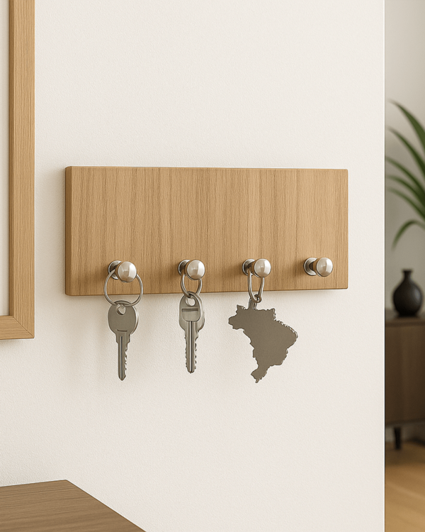 Porta-Chaves Sofisticado MDF - Louro Freijó